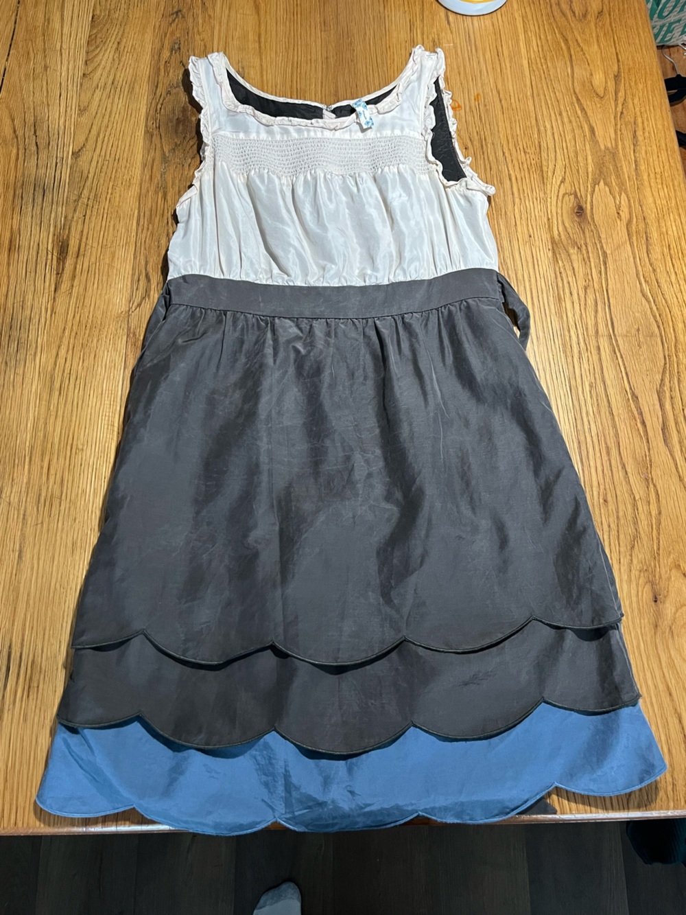 Maeve for Anthropologie Vintage Silk Colorblock Tiered Dress – Size 4